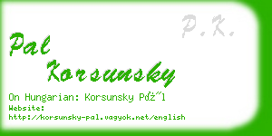 pal korsunsky business card